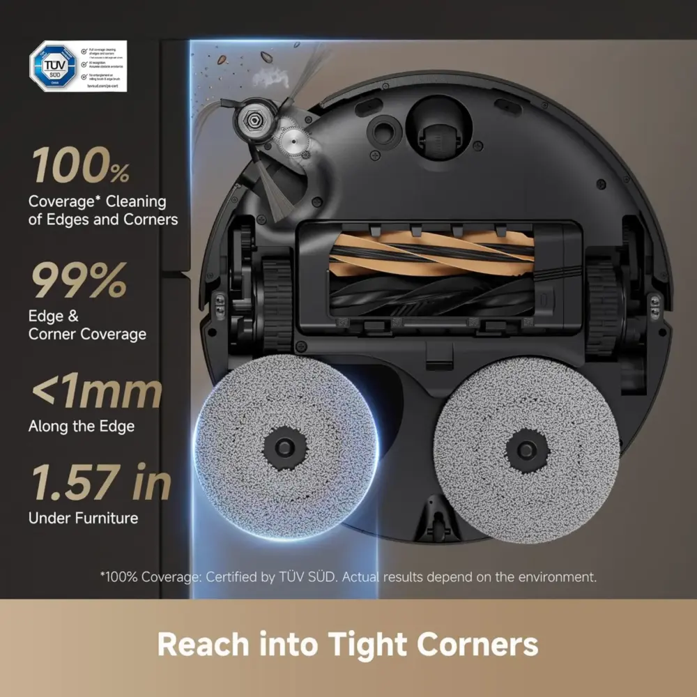 X50 Ultra Robot Vacuum and Mop - Halloween Limited time 10% discount Auto-Empty and Mop Self-Cleaning, 20,000Pa Suction, Obstacle Avoidance and 360° Navigation, Corner to Edge Deep Cleaning, Detangling Brush - Image 5