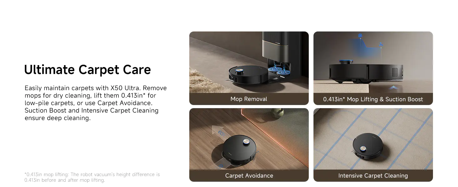 X50 Ultra Robot Vacuum and Mop - Halloween Limited time 10% discount Auto-Empty and Mop Self-Cleaning, 20,000Pa Suction, Obstacle Avoidance and 360° Navigation, Corner to Edge Deep Cleaning, Detangling Brush