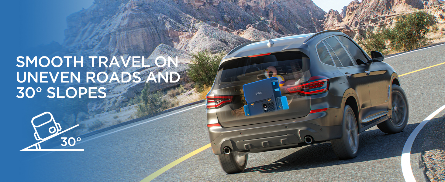 LiTHELi Frozen Pack 12V Car Refrigerator & Portable Electric Cooler. 20L/21QT with 2 U20 Batteries. -4~68℉ Travel Fridge Freezer for Camping.